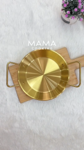 Mama Cooking - กระทะไก่ทอดเกาหลี กระทะทำไข่กระทะ สแตนเลส สีเงิน สีทอง