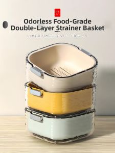 Zhifan | Dual Layer Drain Basket for Fruits and Vegetables Wash