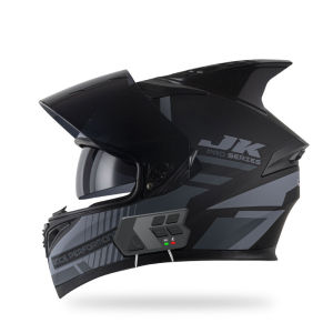 หมวกกันน็อคจักรยานยนต์แบบครอบหัวเต็มสำหรับผู้ชายและผู้หญิง พร้อมลำโพงบลูทูธ กระจกมองข้างแบบสองชั้น ใช้ได้ตลอดทั้งปี สำหรับรถจักรยานยนต์ไฟฟ้า