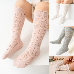 Summer Mesh Kids Socks Toddlers Baby Girls Long Knee High Breathable Socks Hollow Out Soft Cotton Infant Socken For 0-8Years