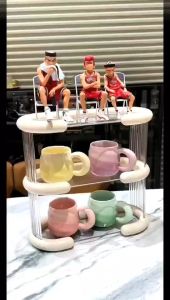 อะคริลิแต่งหน้าออแกไนเซอร์วางซ้อนกันได้น้ำหอมออแกไนเซอร์เครื่องสำอางกรณีแสดงสำหรับโต๊ะเครื่องแป้งห้องน้ำห้องน้ำชั้นวางถ้วยชั้นเก็บ