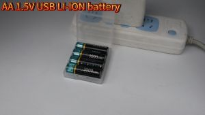 PUANTES AA USB 1.5V LI ion 3000MWH rechargeable battery suitable for mouse microphone+free storage box