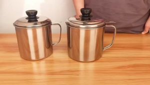 Suomi 1.3L Stainless Steel Oil Strainer Large Capacity Oil Filter Pot