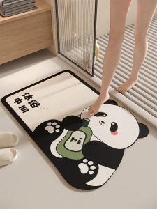 Đồ Dùng Nhà Tắm Hình Gấu Trúc Dễ Thương Chất Liệu Sét Diatom Dáng Chữ L Lớp Phủ Chống Trượt Chất Liệu Da Sika Dễ Vệ Sinh