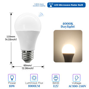 10PCS Sensor Lamp AC85-265V 220V 110V Radar Motion Induction E27 Bulb Human Body Detecting Smart Sensitive Outdoor Lighting