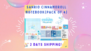 [Direct from Japan] Stock SG:100% Original Sanrio Cute Cinnamoroll Design Notebook (Pack of 4)