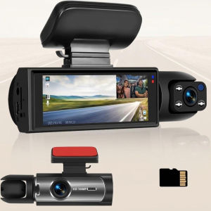 1080P HD Dual Dash Cam Front and Rear Night Vision G Sensor with 316 Inch IPS Screen Car Driving Recorder