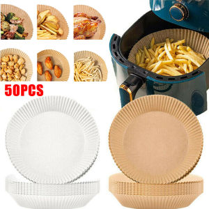 50pcs Air Fryer Disposable Paper Liner/Round Non-Stick Air Fryer Liners/ Kitchen AirFryer Baking Accessories