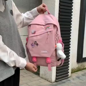 Tas Sekolah /Tas Hang Out Tas Ransel Impor Tas Wanita Korean Fashion kekinian + Gantungan BX23