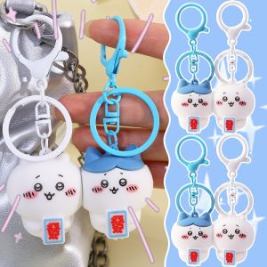 Romantic Magnetic Chiikawa&Gii Couple Keychain Cartoon Bubu Bear Couple Bag Pendant Perfect Plush Doll Charm Ornament for Friends Gift