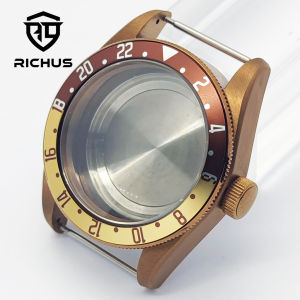 RICHUS NH35 Case 41mm Brown Watch Case Aluminum Bezel Fit NH35 NH36 ETA2824 PT5000 Miyota8215-DG Movement Watch Accessories