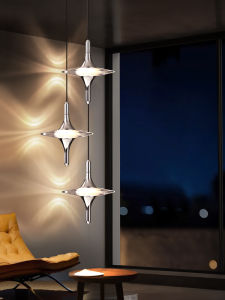 Designers Light | Italian Minimalist Crystal Ambiance Decorative Multiple Head Small Chandelier