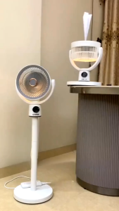 SG Ready Stocks✅Hakimi Wireless Adjustable Height Floor Fan USB Charging Circular Fan Standing Remote-Controlled Fan