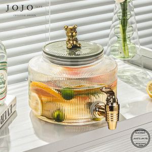 Glass Heat-Resistant Cold Water Bucket with Faucet