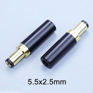 YanXi Gold Plated DC Jack 5.5X2.1mm / 5.5 X 2.5mm DC Power Plug DIY Soldering Socket Metal Connector Adapter With Thread Lock