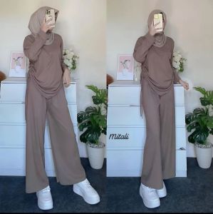 Setelah Wanita Bahan Knit Tali Serut L Super Jumbo Setelah Terbaru Nyaman Adem kekinian