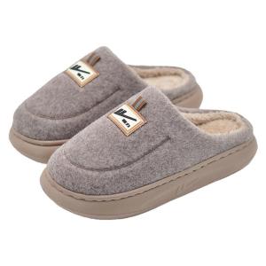 Warmth And Style Mens Indoor Cotton Slippers Thick Sole Fleece Lined Non-Slip Home Slippers Cozy Autumn Winter Footwear