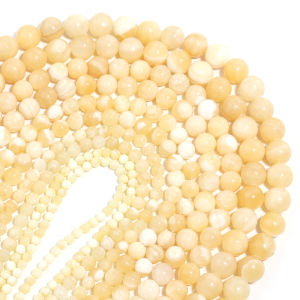 ลูกปัดหยกธรรมชาติสีเหลือง1เส้น4/6/8/10/12มม. ลูกปัดอัญมณีทรงกลมแบบหลวมสำหรับทำเครื่องประดับสร้อยคอ DIY สร้อยข้อมือ