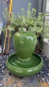 โอ่งน้ำพูนชุด สีเขียว สำหรับแถมปั๊มน้ำ พร้อมส่ง สย่อยแถมประสบการณ์