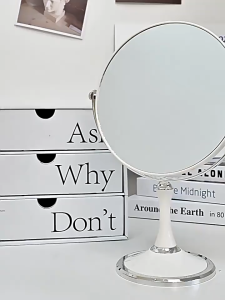 Kaca Cermin Bulat Putar Meja Rias Make Up Aesthetic Korea Premium Mirror Circle Elegant 360