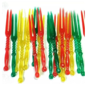 garpu kue Ulang Tahun / garpu plastik / garpu warna / garpu buah / garpu puding