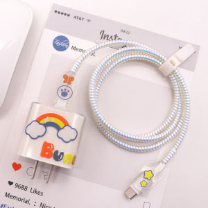 Apple Braided Charging Cable Protector Case Anti-Kitty Biting Wrap Rope Compatible with iPad 16Pro Charger Case Digital Accessories