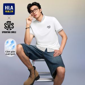 HLA | Áo Thun Tay Ngắn Có Thêu Làm Mát