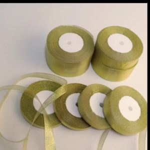 25yards/roll 6/10/12/15/20/25/40/50mm Gold Silver Glitter Ribbon Wedding Cake Gift Decoration Craft Supplies Organza DIY Ribbon
