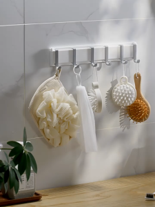 Hooks Shelves Japanese Style Rows Of Hooks Removable Coat Hooks Kitchen Bathroom Refrigerator Side Of The Hole-Free Key Hangers