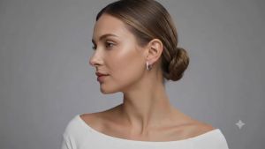 EVISPOL Fashion Round Cubic Zirconia Earrings for Women Elegant Cubic Zircon Hoop Earrings Suitable for Daily & Party Wearrings