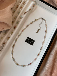 CAFFTI | Chinese Style Colorful Natural Stone and Pearl Necklace