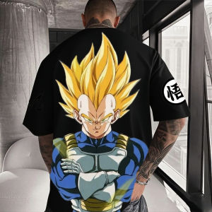 Dragon Ball Vegeta Anime Mens Short Sleeve T-shirt Summer Y2k Streetwear Cotton Women Graphic Tee Workout Gym Loose Casual Tops