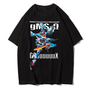 2025 New Mobile Suit Gundam Theater Edition Short Sleeve T-Shirt Mens Anime Fashion Brand Half Sleeve Summer Pure Cotton Clothes