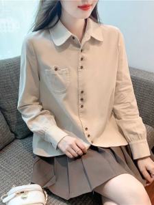 BaKooSen Spring 2023 Women's Loose Casual Long Sleeve POLO Collar Shirt Comfortable Base Layer Top Fashion Sensation Inner Wear