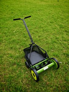 Home Use 16 Inch Four-Wheel Lawn Mower with Grass Collection Bag Precision Trimming for Villa Garden Small Area Lawn Care