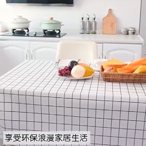 ผ้าปูโต๊ะ ผ้าปูโต๊ะคลุม กันน้ำและกันเปื้อน ทำความสะอาดง่าย ลายมินิมอล ผ้าปูโต๊ะ สี่เหลี่ยมผืนผ้า ลายตาราง กันน้ำและกันเปื้อน ทำความสะอาดง่าย