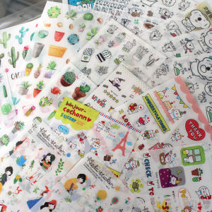 Cookie Girl Cat Plant Pet Waterproof Hand Account Flat Phone Case DIY Sticker Painting  Scrapbooking Material