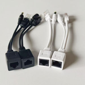 สายอะแดปเตอร์ POE แบบพาสซีฟ จ่ายไฟผ่านอีเธอร์เน็ต POE Splitter RJ45 Injector 12-48V สำหรับระบบรักษาความปลอดภัยกล้อง IP