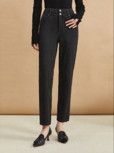 Draped Straight Leg Jeans Pants