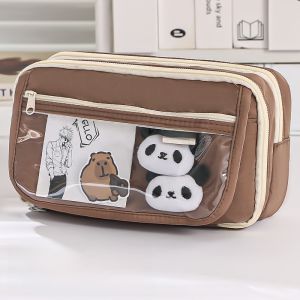Large Capacity Panda Pencil Case 2024 New Style for Middle School Girls Boys Primary School Students Cultural Supplies