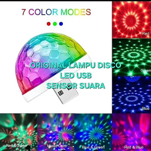 F36 ORIGINAL LAMPU LED USB DENGAN SENSOR SUARA RGB LAMP DISCO DISKO TYPE A PORTABLE MINI HIAS