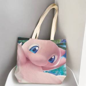 Bandai | Pokemon Anime Characters Storage Bags Tote Bag Travel Summer Beach Shoulder Bag Reusable Grocery Shopping Bag Anime Artwork