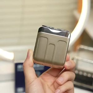 Travel Electric Shaver For Men Double Floating Magnetic Blade Head Portable Beard RechargeableRotary Electric Razor