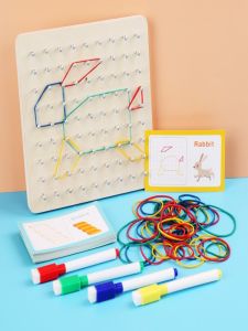 Educational Nail Line Board Game for Toddlers Boys And Girls Aged 2 to 6 Years Old Positioning Desktop Role Playing Interactive Toy