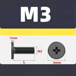 Black 304 Stainless Steel CM Screws M3 M4 M5 M6 Phillips Ultra Thin Flat Wafer Head Bolt for Laptop Repair SSD DIY Industrial