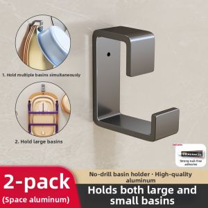CHUANQIMINGMEI | No Drill Hook Bathroom Face Basin Storage Hanger