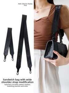 YUESIHUI | Wide Strap Crossbody Bag Accessory Crocodile Leather