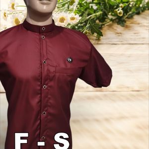 Baju kemeja sultan katun polos tangan pendek pria dewasa