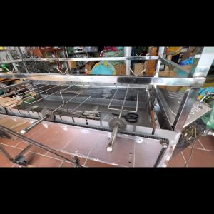 Máy Nướng Nhà Hàng - Quán Ăn Than Hoa Tự Động 19 XIÊN INOX Có Mái Che - Tầng Gác