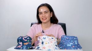 Topi Bundar Bucket anak balita cewek perempuan Motif LAUT Lucu